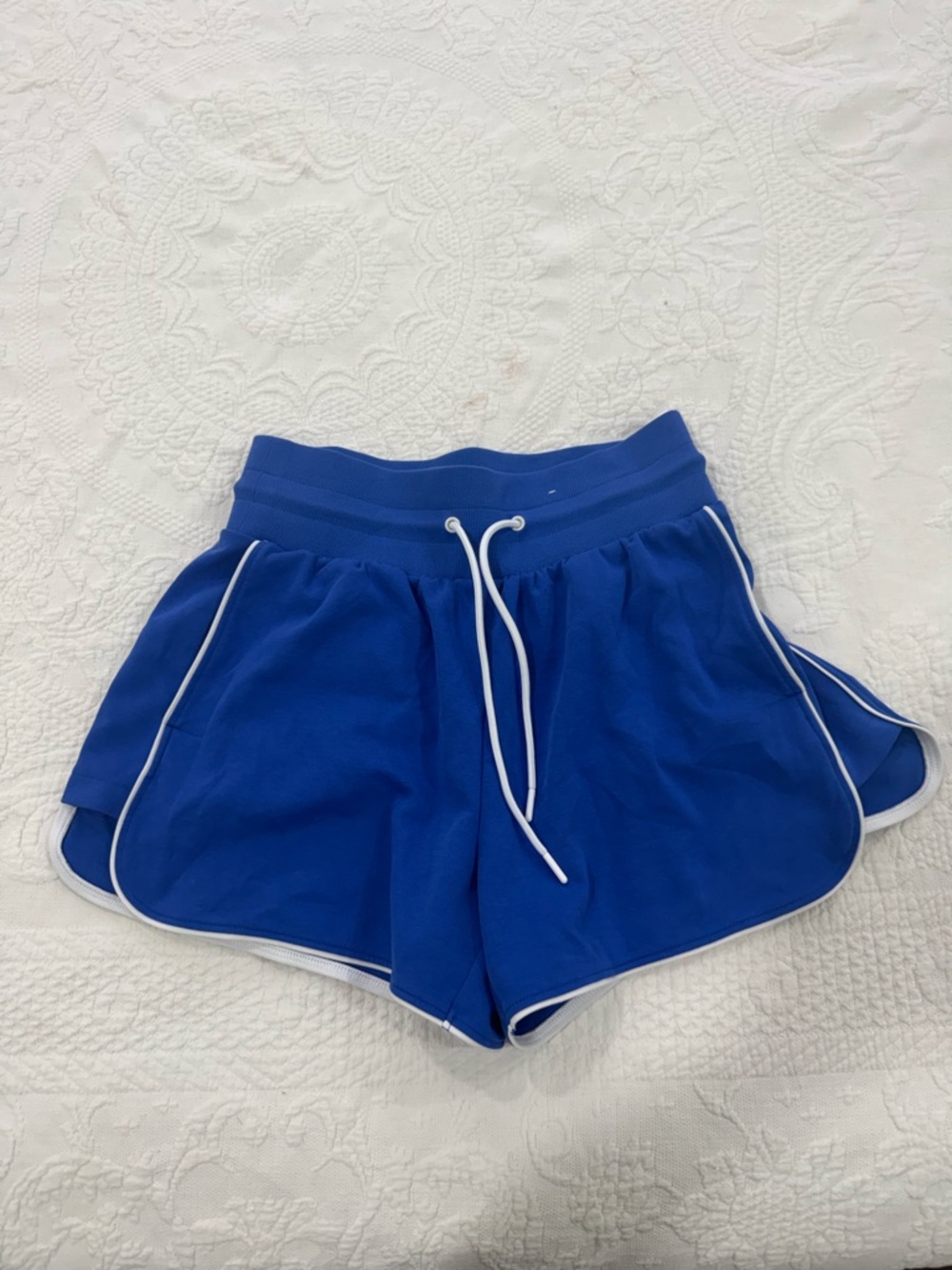 Old Navy Royal Blue Athletic Drawstring Shorts with White Trim